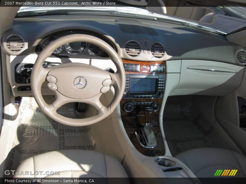 Arctic White / Stone 2007 Mercedes-Benz CLK 550 Cabriolet