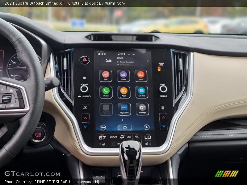 Controls of 2021 Outback Limited XT