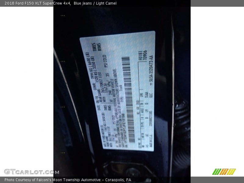 Blue Jeans / Light Camel 2018 Ford F150 XLT SuperCrew 4x4