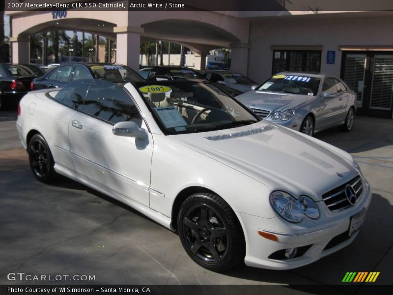Arctic White / Stone 2007 Mercedes-Benz CLK 550 Cabriolet