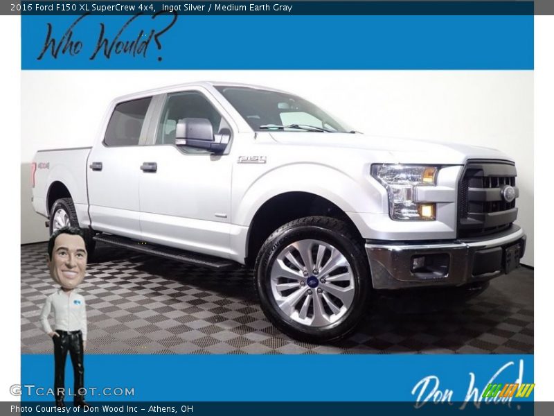 Ingot Silver / Medium Earth Gray 2016 Ford F150 XL SuperCrew 4x4