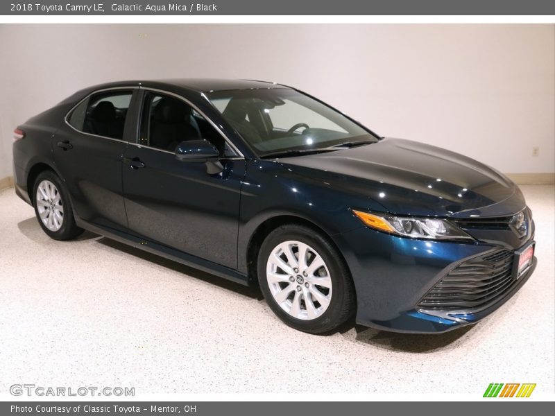 Galactic Aqua Mica / Black 2018 Toyota Camry LE