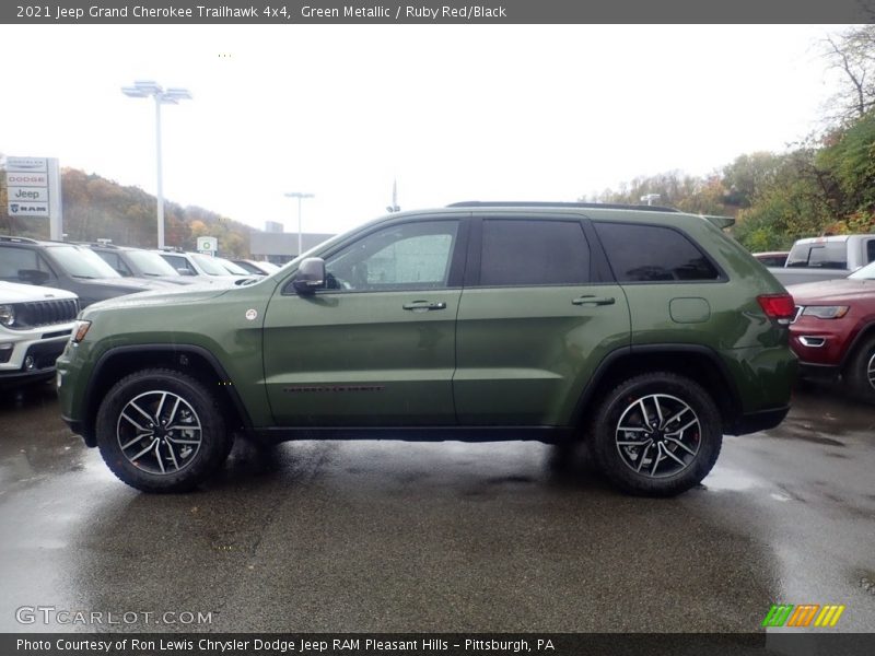 Green Metallic / Ruby Red/Black 2021 Jeep Grand Cherokee Trailhawk 4x4