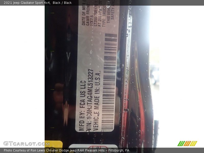 Black / Black 2021 Jeep Gladiator Sport 4x4