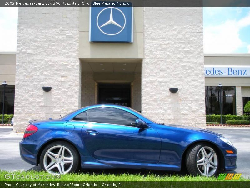 Orion Blue Metallic / Black 2009 Mercedes-Benz SLK 300 Roadster