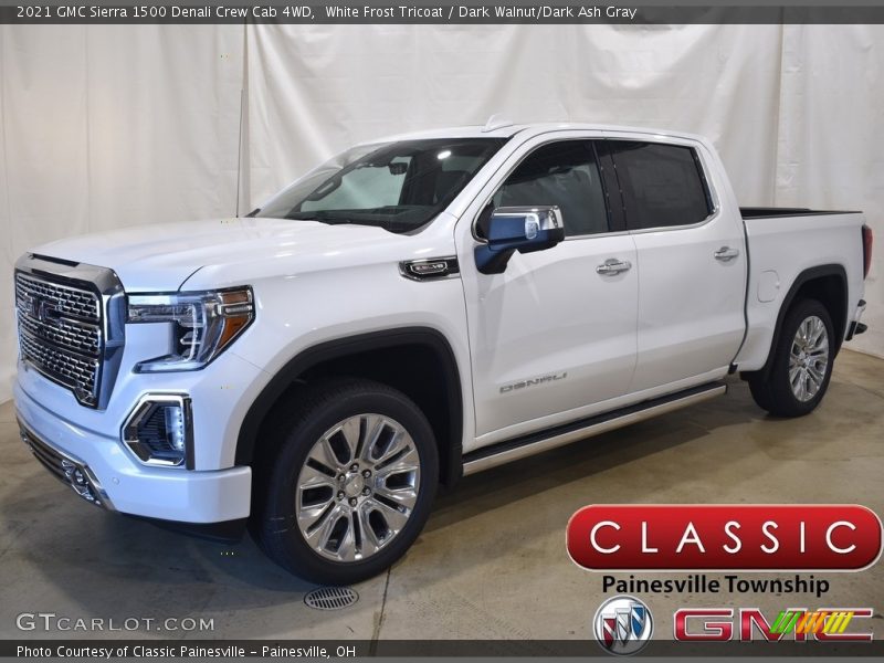 White Frost Tricoat / Dark Walnut/Dark Ash Gray 2021 GMC Sierra 1500 Denali Crew Cab 4WD