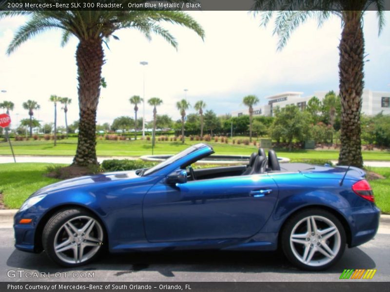 Orion Blue Metallic / Black 2009 Mercedes-Benz SLK 300 Roadster