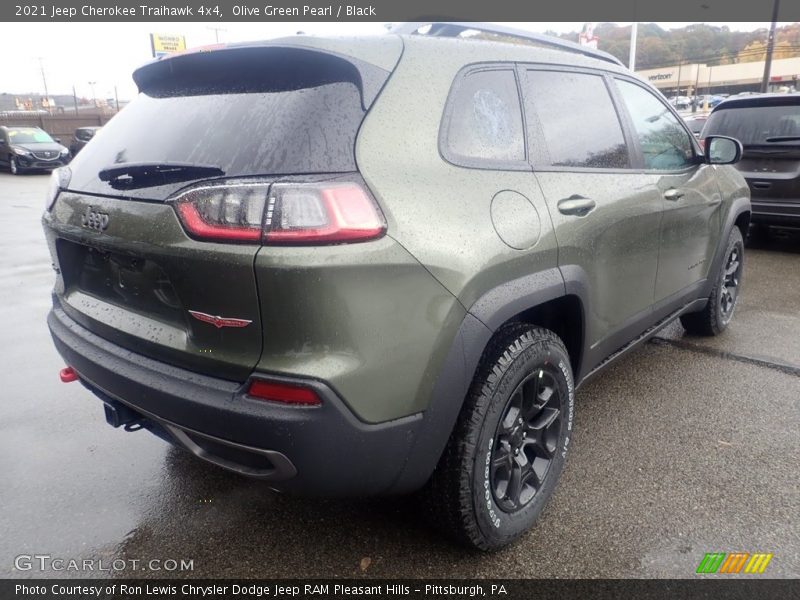Olive Green Pearl / Black 2021 Jeep Cherokee Traihawk 4x4
