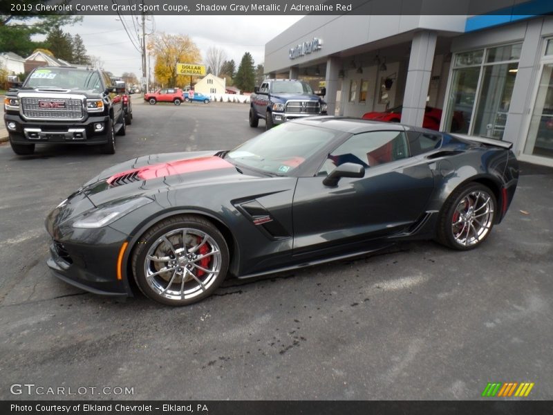 Shadow Gray Metallic / Adrenaline Red 2019 Chevrolet Corvette Grand Sport Coupe