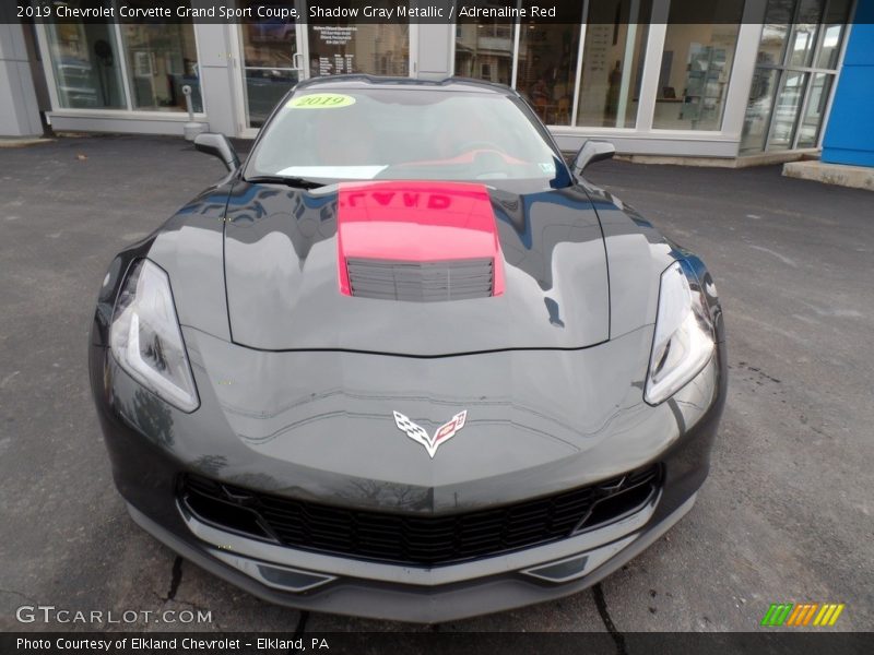 Shadow Gray Metallic / Adrenaline Red 2019 Chevrolet Corvette Grand Sport Coupe