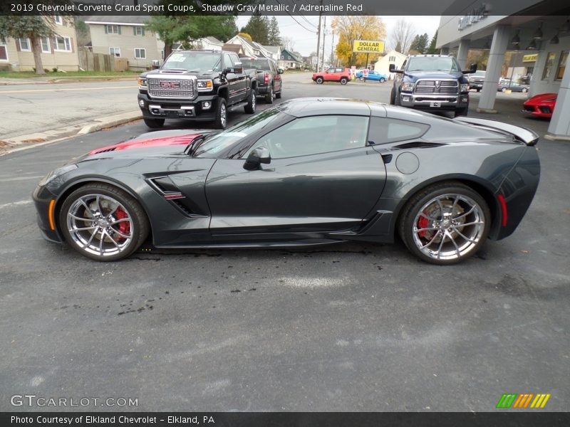 Shadow Gray Metallic / Adrenaline Red 2019 Chevrolet Corvette Grand Sport Coupe