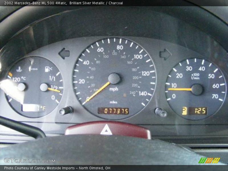 Brilliant Silver Metallic / Charcoal 2002 Mercedes-Benz ML 500 4Matic