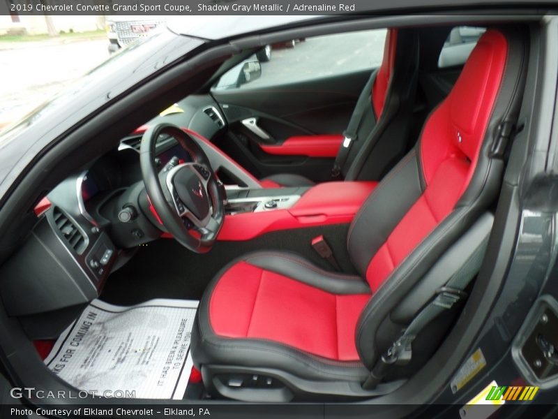 Shadow Gray Metallic / Adrenaline Red 2019 Chevrolet Corvette Grand Sport Coupe