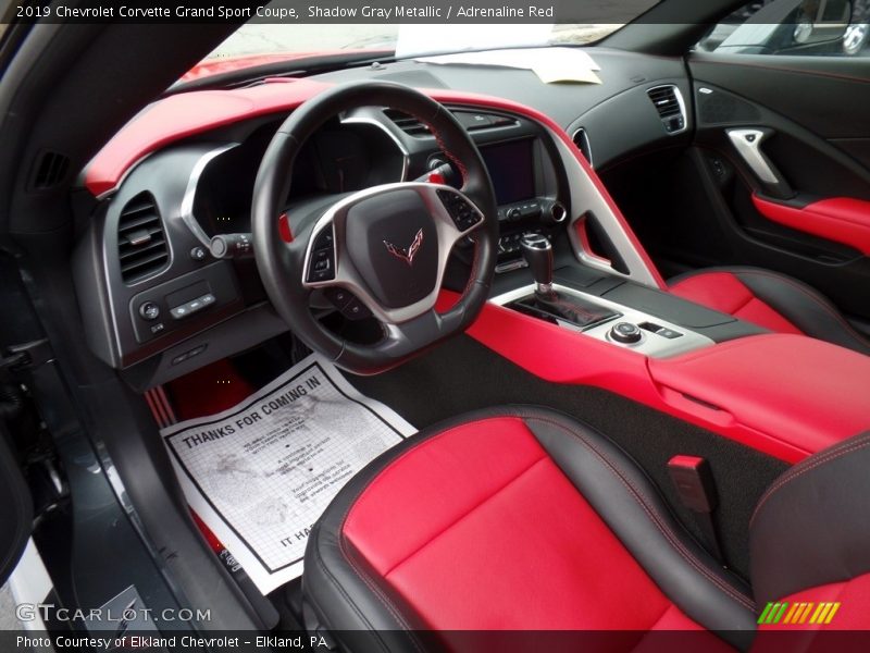 Shadow Gray Metallic / Adrenaline Red 2019 Chevrolet Corvette Grand Sport Coupe