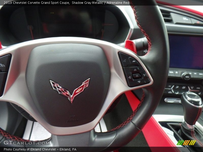 Shadow Gray Metallic / Adrenaline Red 2019 Chevrolet Corvette Grand Sport Coupe