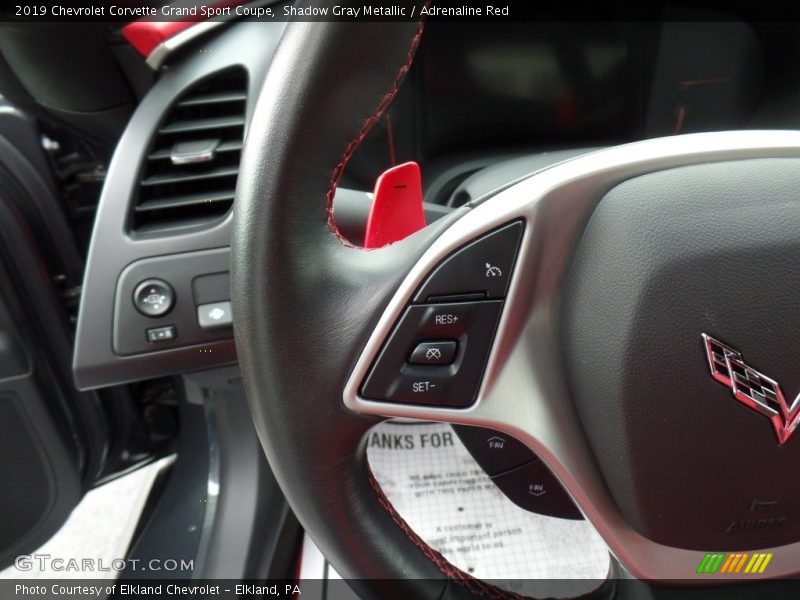 Shadow Gray Metallic / Adrenaline Red 2019 Chevrolet Corvette Grand Sport Coupe