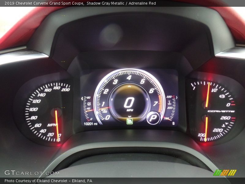 Shadow Gray Metallic / Adrenaline Red 2019 Chevrolet Corvette Grand Sport Coupe