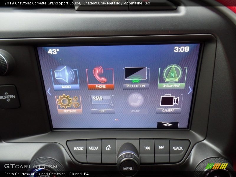 Shadow Gray Metallic / Adrenaline Red 2019 Chevrolet Corvette Grand Sport Coupe