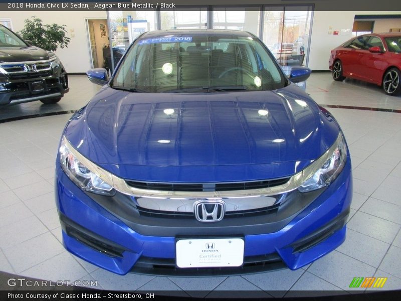 Aegean Blue Metallic / Black 2018 Honda Civic LX Sedan