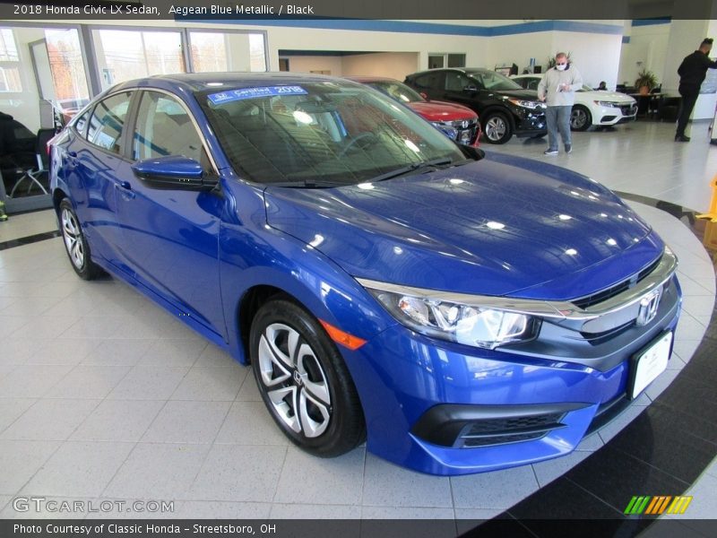 Aegean Blue Metallic / Black 2018 Honda Civic LX Sedan