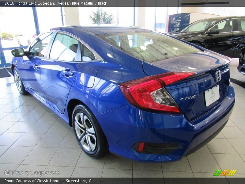 Aegean Blue Metallic / Black 2018 Honda Civic LX Sedan