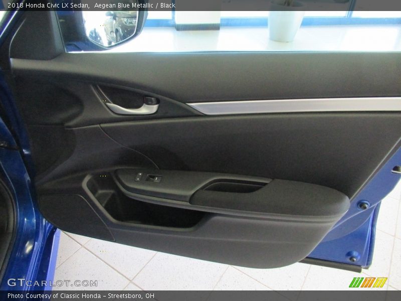 Aegean Blue Metallic / Black 2018 Honda Civic LX Sedan