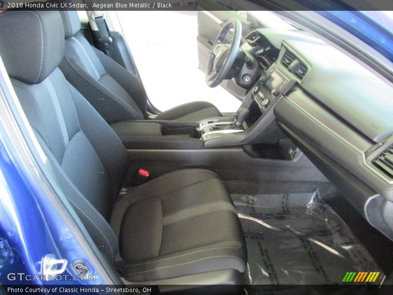 Aegean Blue Metallic / Black 2018 Honda Civic LX Sedan