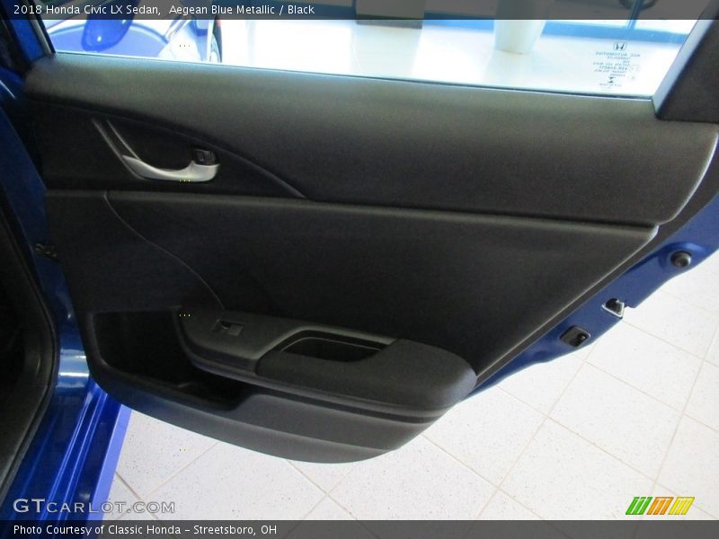 Aegean Blue Metallic / Black 2018 Honda Civic LX Sedan