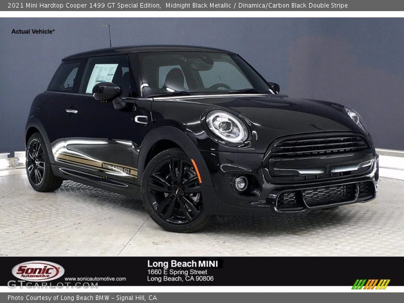Midnight Black Metallic / Dinamica/Carbon Black Double Stripe 2021 Mini Hardtop Cooper 1499 GT Special Edition