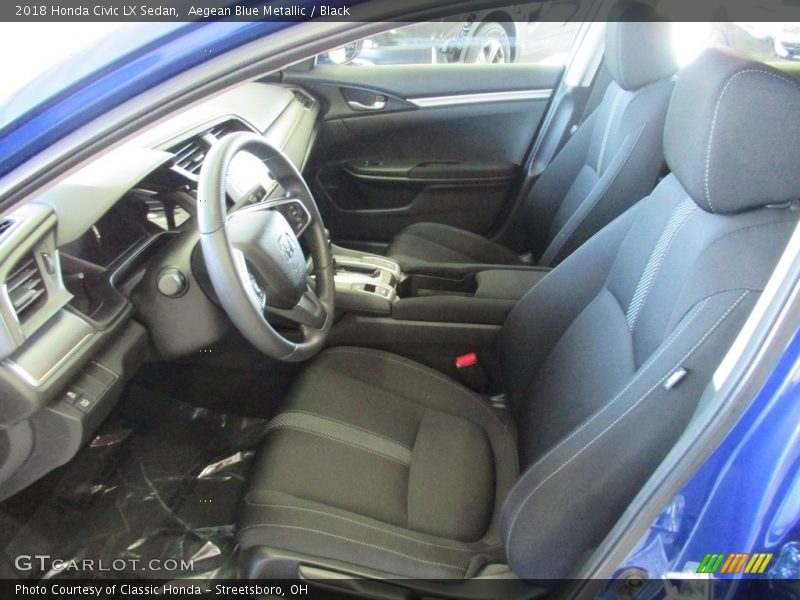 Aegean Blue Metallic / Black 2018 Honda Civic LX Sedan