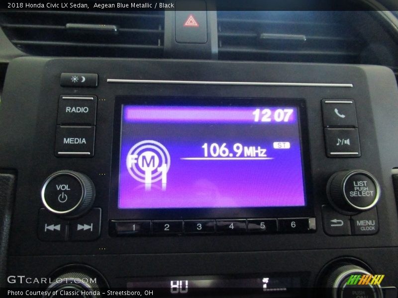 Aegean Blue Metallic / Black 2018 Honda Civic LX Sedan