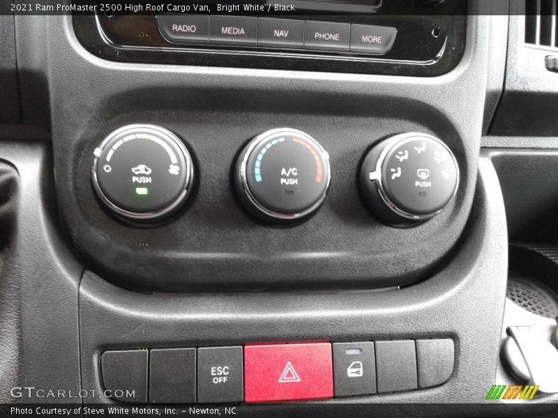 Controls of 2021 ProMaster 2500 High Roof Cargo Van