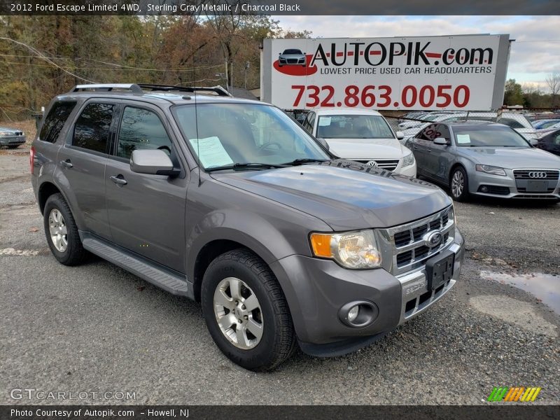 Sterling Gray Metallic / Charcoal Black 2012 Ford Escape Limited 4WD