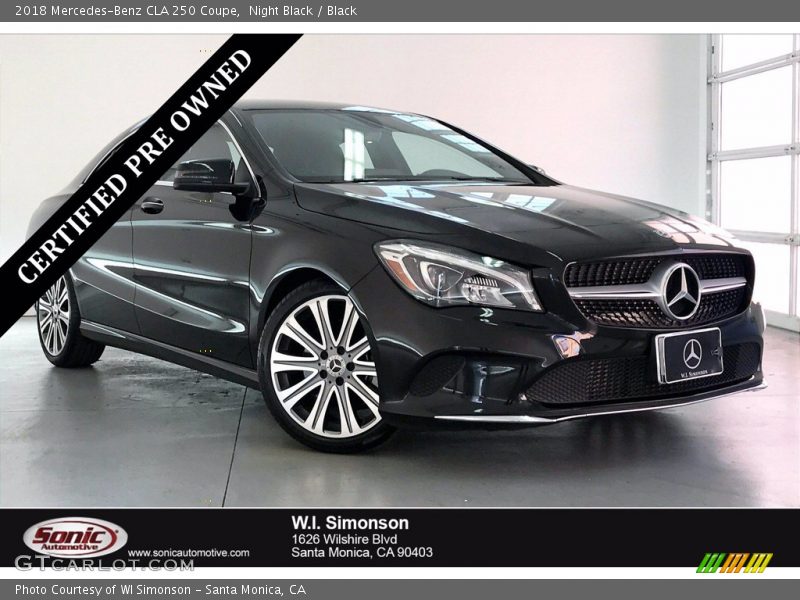 Night Black / Black 2018 Mercedes-Benz CLA 250 Coupe