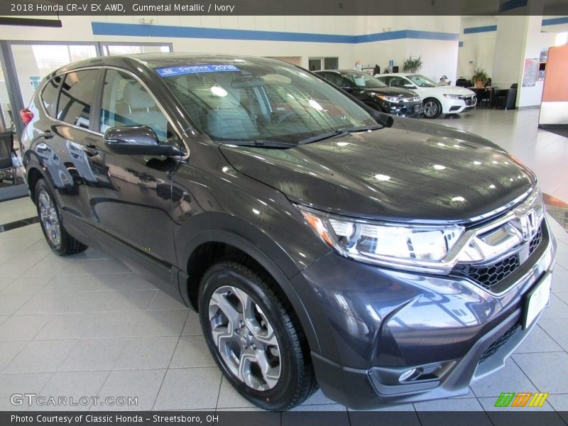 Gunmetal Metallic / Ivory 2018 Honda CR-V EX AWD