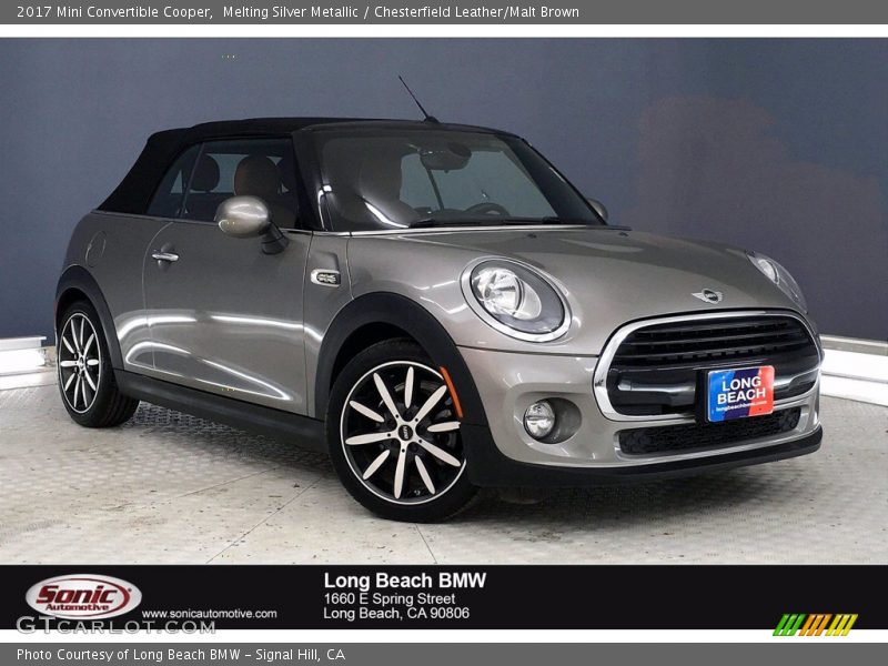 Melting Silver Metallic / Chesterfield Leather/Malt Brown 2017 Mini Convertible Cooper