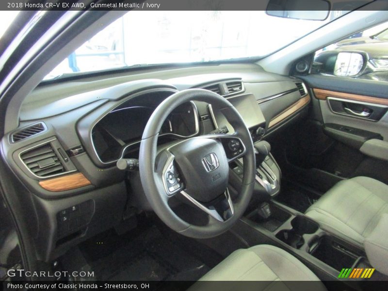 Gunmetal Metallic / Ivory 2018 Honda CR-V EX AWD
