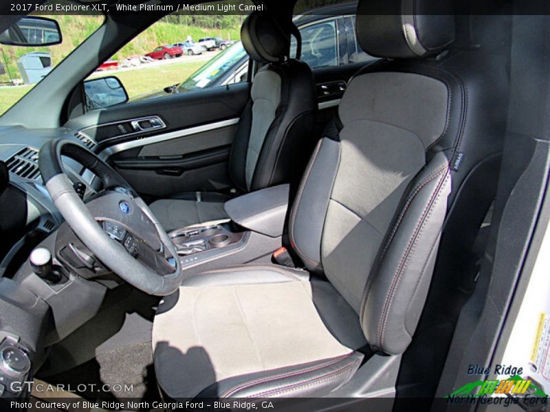 White Platinum / Medium Light Camel 2017 Ford Explorer XLT