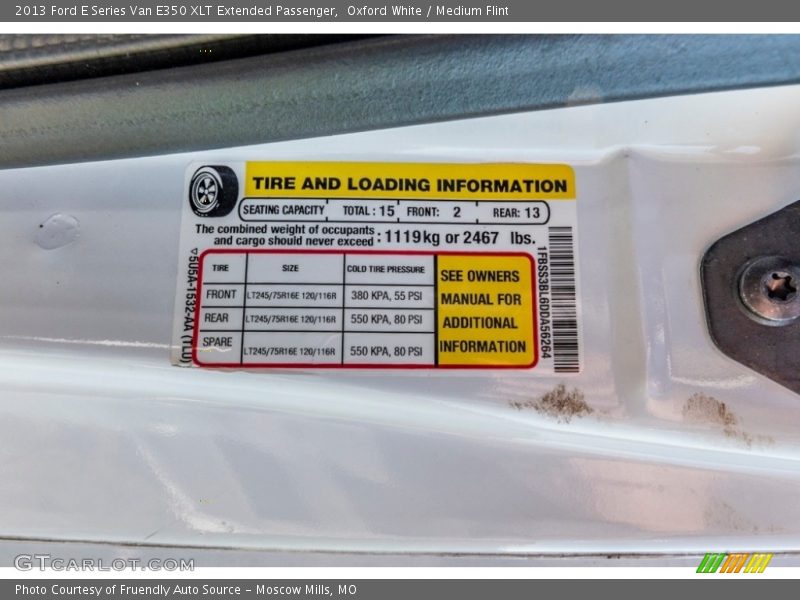 Oxford White / Medium Flint 2013 Ford E Series Van E350 XLT Extended Passenger
