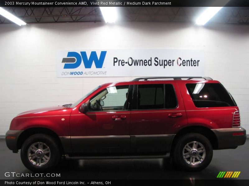 Vivid Red Metallic / Medium Dark Parchment 2003 Mercury Mountaineer Convenience AWD