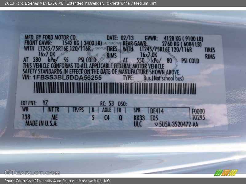 Oxford White / Medium Flint 2013 Ford E Series Van E350 XLT Extended Passenger