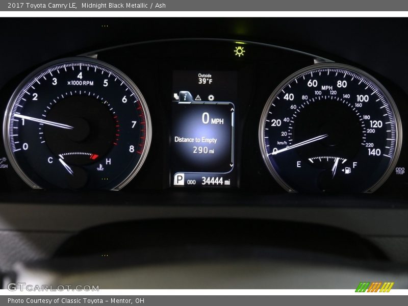 Midnight Black Metallic / Ash 2017 Toyota Camry LE