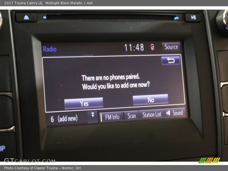 Midnight Black Metallic / Ash 2017 Toyota Camry LE