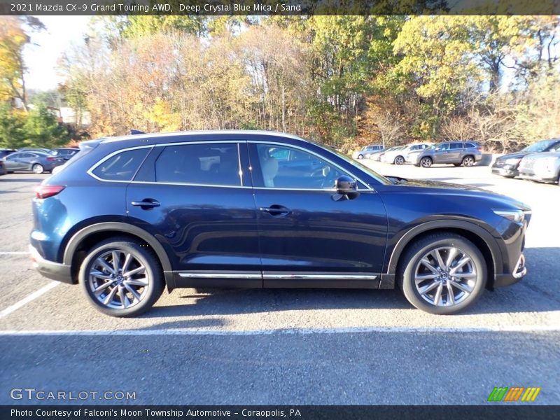 Deep Crystal Blue Mica / Sand 2021 Mazda CX-9 Grand Touring AWD