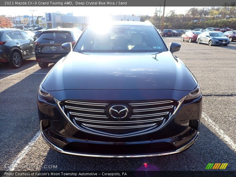 Deep Crystal Blue Mica / Sand 2021 Mazda CX-9 Grand Touring AWD