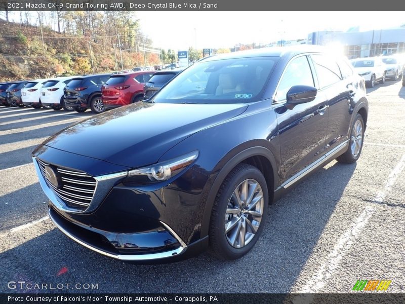 Deep Crystal Blue Mica / Sand 2021 Mazda CX-9 Grand Touring AWD