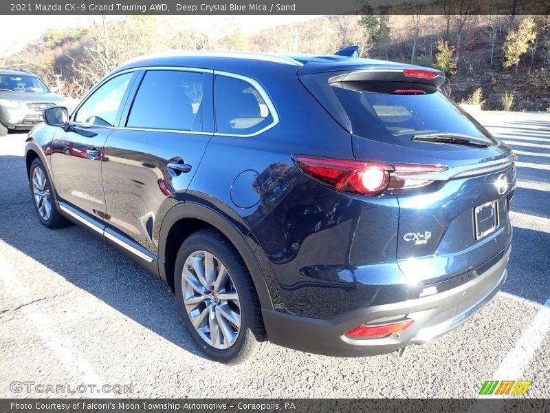 Deep Crystal Blue Mica / Sand 2021 Mazda CX-9 Grand Touring AWD