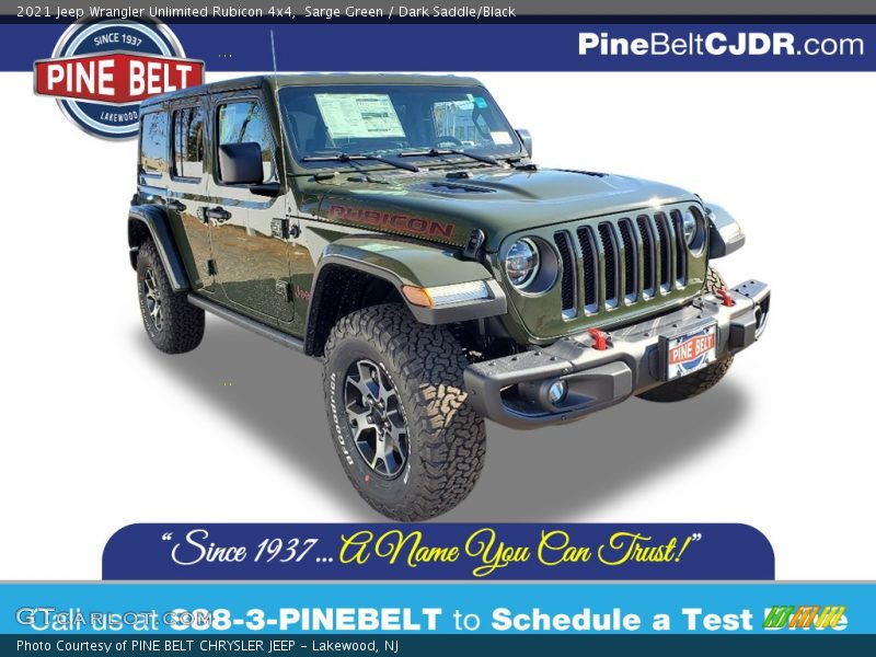 Sarge Green / Dark Saddle/Black 2021 Jeep Wrangler Unlimited Rubicon 4x4