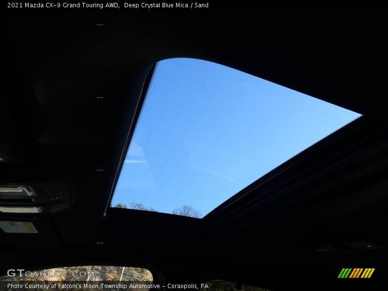 Deep Crystal Blue Mica / Sand 2021 Mazda CX-9 Grand Touring AWD