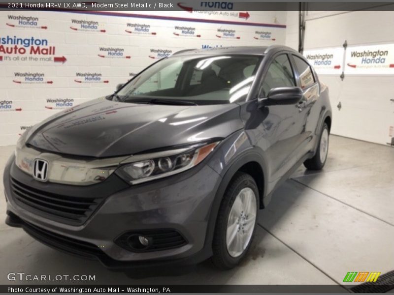 Modern Steel Metallic / Black 2021 Honda HR-V LX AWD